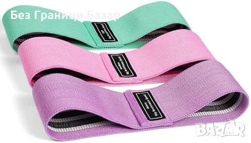 Нови Текстилни фитнес ластици за дупе и бедра 3 нива на съпротивление спорт тренировка, снимка 9 - Фитнес уреди - 53130990