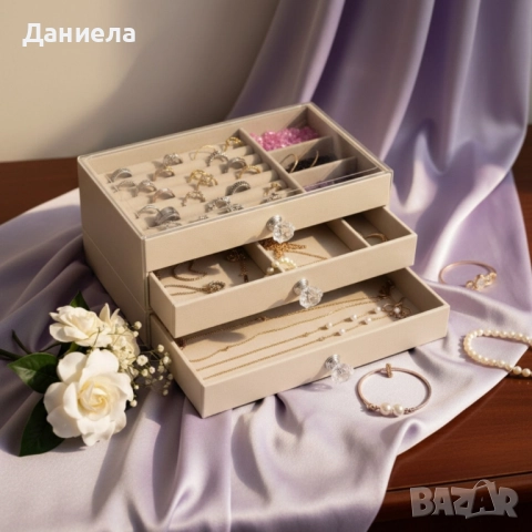 Органайзер за бижута с три чекмеджета – Multi functional Jewelry Storage Box, снимка 2 - Други стоки за дома - 51812359