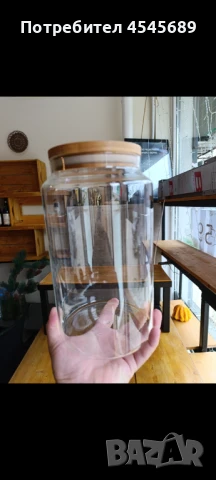 Стъклени буркани за съхранение с бамбукова капачка със силиконов уплатнител, снимка 2 - Форми - 51158309