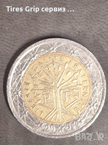 Монета от 2 евро Франция 2001г.