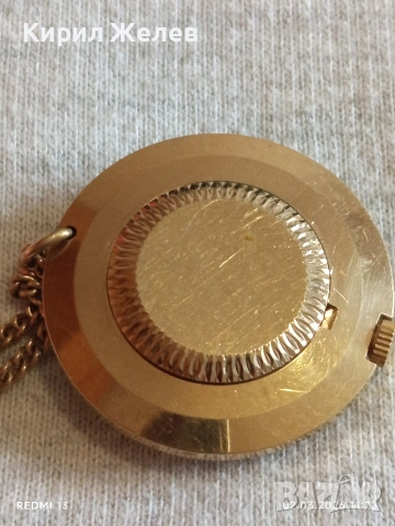 Стар часовник тип колие Чайка СССР позлатен много красив за КОЛЕКЦИЯ 53761, снимка 5 - Антикварни и старинни предмети - 53676451