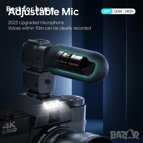 4K цифров фотоапарат, 56MP широкоъгълна камера + макро обектив, 18X цифрово увеличение с WiFi , снимка 8 - Камери - 54131972