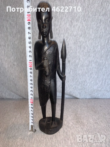Африканска дървена статуетка, снимка 3 - Антикварни и старинни предмети - 53668587