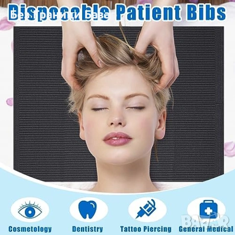 Нови Черни еднократни стоматологични лигавници 250 броя 33 x 45.5 см подложки за зъболекар и татуист, снимка 6 - Други - 54059424