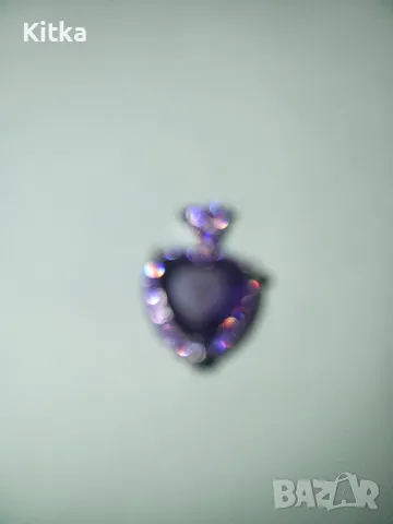 Колие с висулка красиво лилаво сърце, снимка 8 - Колиета, медальони, синджири - 40937705