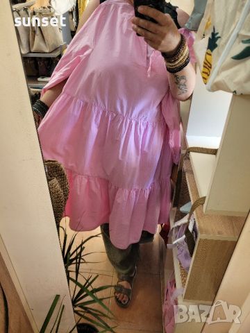 розова рокля, разкроена,- XL, снимка 10 - Рокли - 46360811