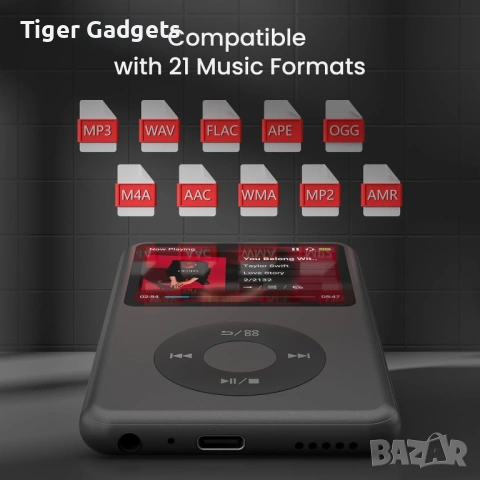 Innioasis Y1 MP3 Player – 128GB мултимедиен плеър с Bluetooth и тъч колело, снимка 3 - MP3 и MP4 плеъри - 53974936