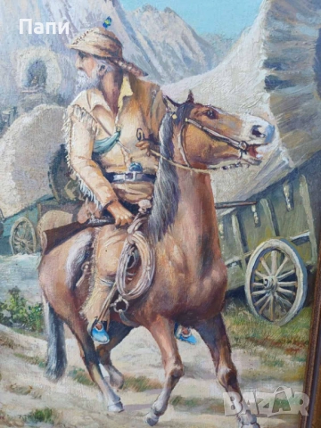 Лот от три картини-"Дивият запад"., снимка 10 - Антикварни и старинни предмети - 53268493