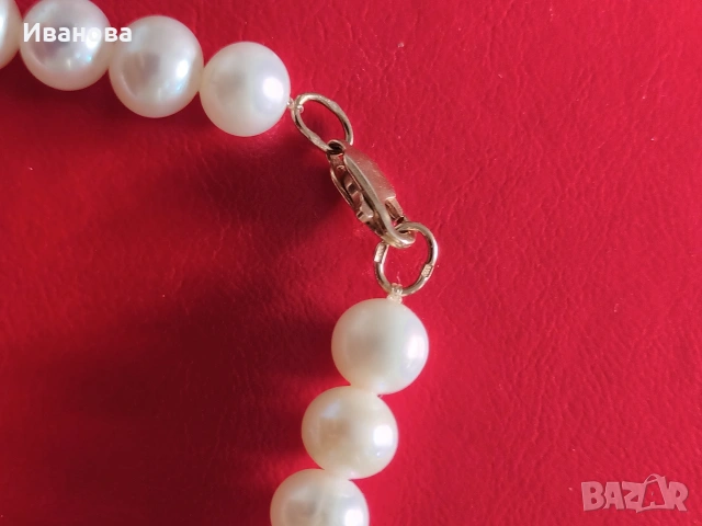 Златни руски обици, пръстен и гривна от естествени перли и злато, снимка 4 - Колиета, медальони, синджири - 53658848