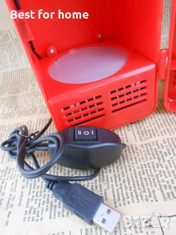 ThreeH  Мини червен USB хладилник, снимка 8 - Хладилници - 51577592