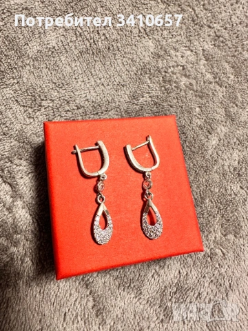 Сребърни обеци, снимка 2 - Обеци - 53102343