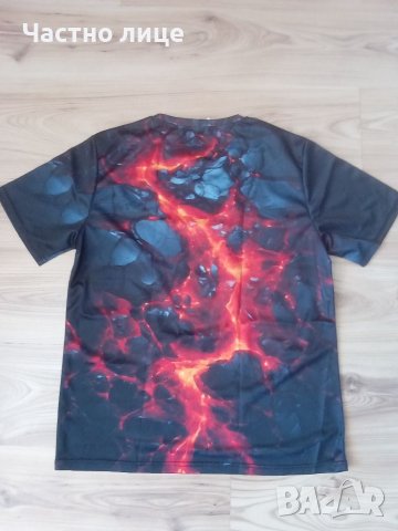 Тениска с 3D принт лава, снимка 2 - Тениски - 46409025
