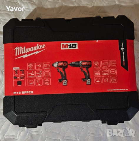 Milwaukee НОВ Комплект Ударен Винтоверт и Ударен Гайковерт M18 BPP2Q-402C
