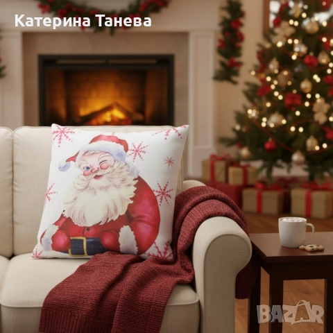 Коледни декоративни калъфки за възглавници – 7 уникални празнични дизайна, 6бр в комплект, снимка 6 - Декорация за дома - 52076322