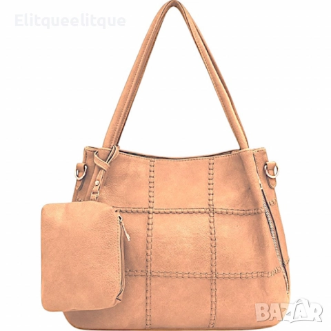 Елегантна и практична дамска чанта с включено портмоне, снимка 6 - Чанти - 52346756