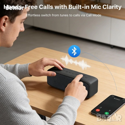 JUOVI Bluetooth 6.0 високоговорител, 20W стерео звук, IP68, TWS сдвояване, снимка 7 - Bluetooth тонколони - 53720025