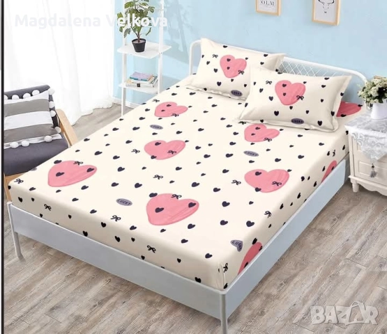 Чаршаф с ластик и 2 калъфки , снимка 15 - Спално бельо - 52800216
