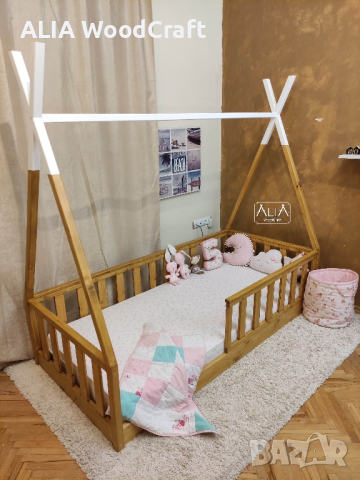 Детско легло ТИПИ | НОВ модел Монтесори: ТИПИ++ | Легло къщичка | легло от дърво