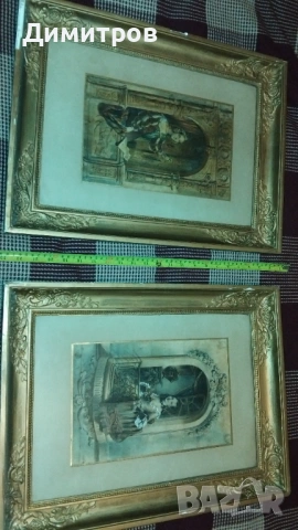 Стари френски антикварни картини, снимка 2 - Антикварни и старинни предмети - 54003552