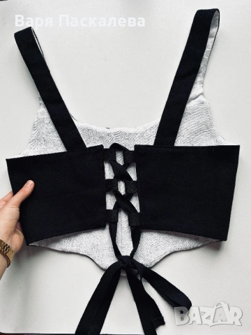 Дънков корсет Zara, S/М-размер, снимка 3 - Корсети, бюстиета, топове - 53732402