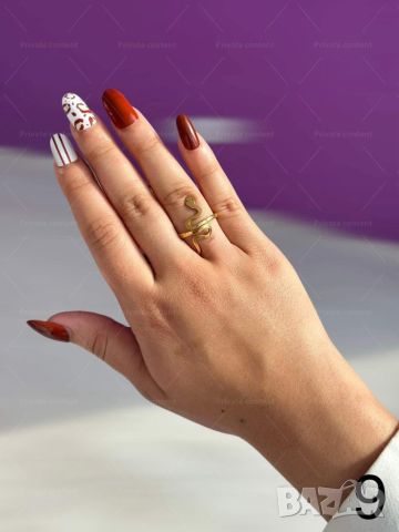 Хубав дамски златист пръстен тип змия от медицинска стомана, снимка 12 - Пръстени - 46375706