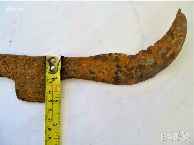 Древен железен нож с голямо острие, сърп Косер – много рядък, снимка 4 - Антикварни и старинни предмети - 51456263