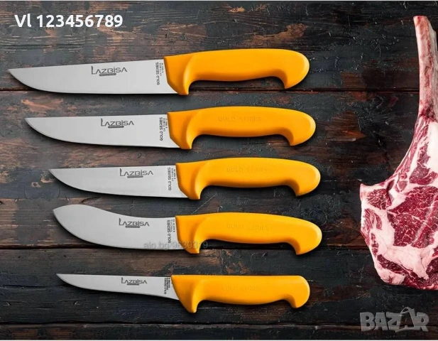 Комплект качествени турски месарски ножове 5 броя, снимка 4 - Прибори за хранене, готвене и сервиране - 54192043