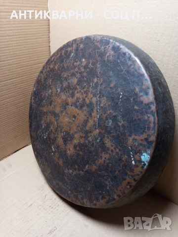 Стара Голяма Масивна Медна Тава Синия За Баница Тегло 2.100кг., снимка 3 - Антикварни и старинни предмети - 51370867