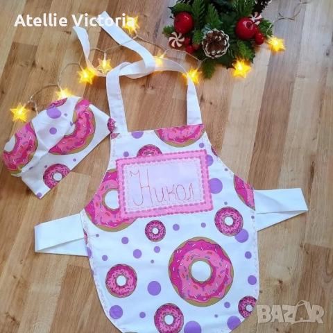 Детски комплект престилка и шапка , снимка 5 - Други - 51944038