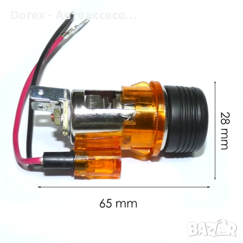 Универсална запалка за автомобил 12V с LED подсветка 28-29мм - различни цветове, снимка 6 - Аксесоари и консумативи - 54065669