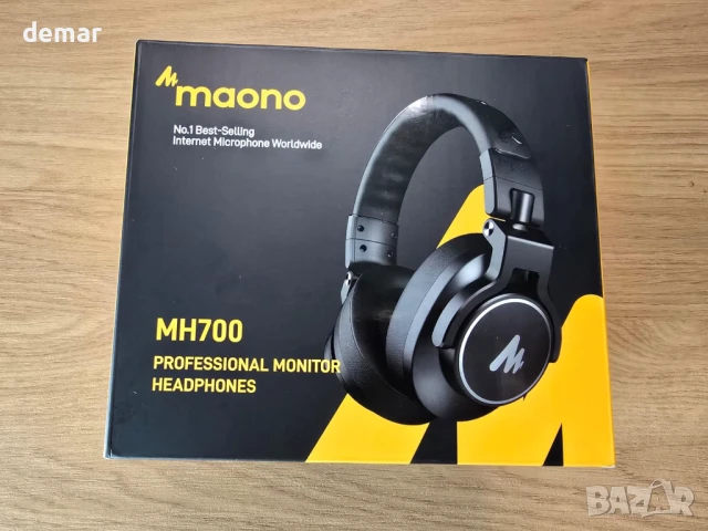 Професионални студийни слушалки MAONO, 50 мм драйвери, кабели 6.35 и 3.5 мм, MH700 черни, снимка 9 - Слушалки и портативни колонки - 50708592