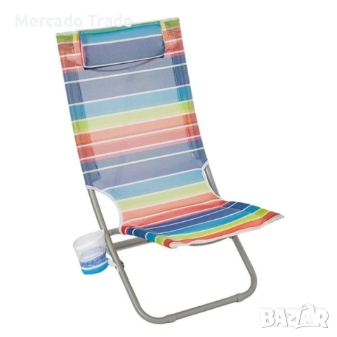 Стол Mercado Trade, Цветен на райета, С възглавница, Сгъваем