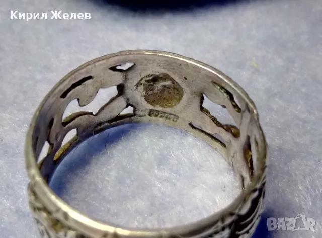 Стар АВТОРСКИ ХУДОЖЕСТВЕНО ОРНАМЕНТИРАН АЖУРЕН СРЕБЪРЕН ПРЪСТЕН СРЕБРО 835 МАЙСТОРСКА РАБОТА 8489, снимка 6 - Антикварни и старинни предмети - 50192676