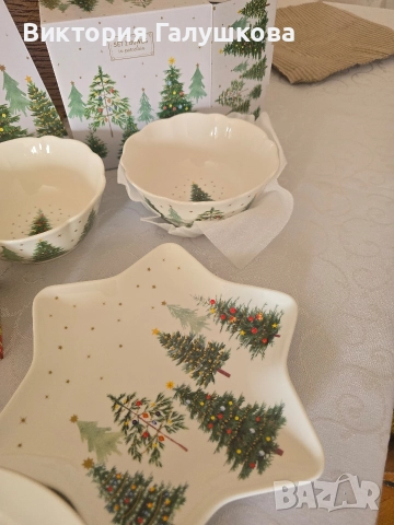Коледен комплект за маса, снимка 4 - Декорация за дома - 52810077
