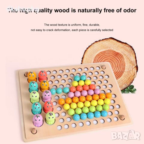 3584 Дървени мъниста в цвят пъзел, развитие на уменията, снимка 10 - Образователни игри - 45792141