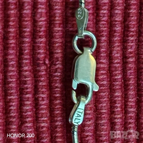 Дамска сребърна гривна, Италия. , снимка 4 - Гривни - 53667685