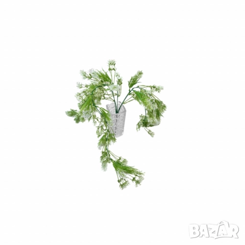 Изкуствена висяща аранжировка със зелени стръкове и бели цветчета – елегантен акцент за всяко простр, снимка 4 - Други стоки за дома - 52137806