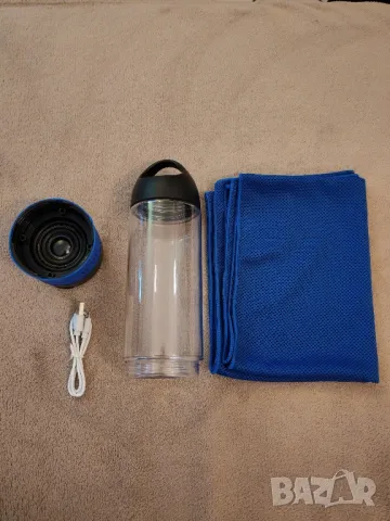 Спортна бутилка с блутут колонка и спортна кърпа. , снимка 2 - Други спортове - 50327534
