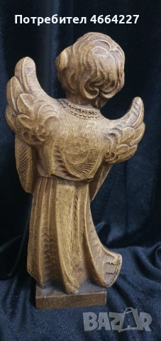 Дървена статуетка на ангел, снимка 3 - Антикварни и старинни предмети - 54083808