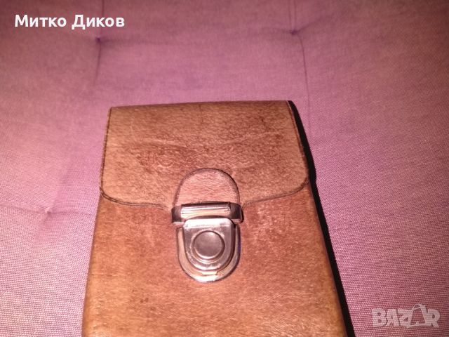 Чанта за колан с рисунка естествено кожа 115х95мм отлична става за мобилен, снимка 2 - Чанти - 45735509