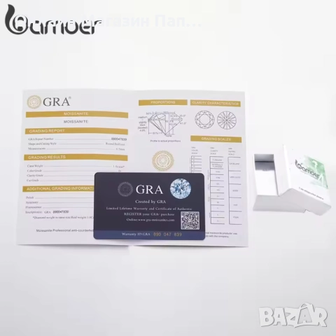 BAMOER 925 Сребърно Хало Колие с Мойсaнит – 0.5ct / 1ct. Сертификат, снимка 6 - Колиета, медальони, синджири - 52330144