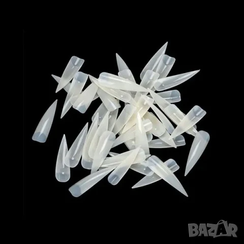 РАЗПРОДАЖБА! - Натурални остри удължители за ноктопластика – 100 броя, снимка 2 - Продукти за маникюр - 50469735