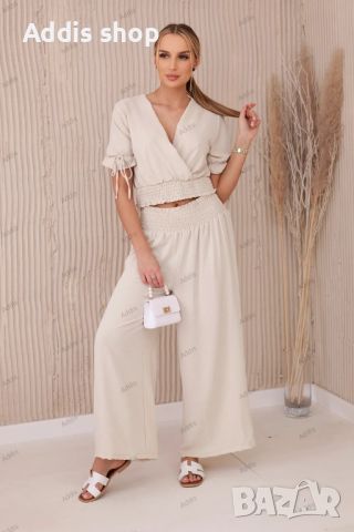Дамски комплект панталон от две части и блуза, 4цвята , снимка 10 - Комплекти - 45629043