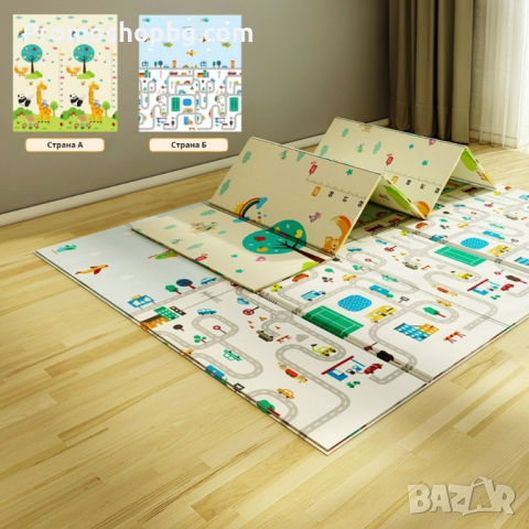 Детска термо постелка / Килимче за игра с две лица 180x200x1 см + чанта за съхранение , снимка 2 - Други - 39422828