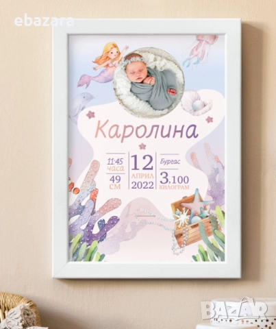 Постер-Бебешки визитки със снимка по избор♥️♥️♥️, снимка 4 - Декорация за дома - 51534745
