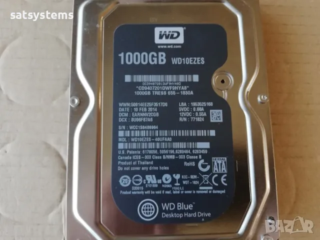 Хард диск APPLE HDD WD10EZES-40UFAA0 1000GB SATA 6.0Gb/s, снимка 4 - Твърди дискове - 47828505