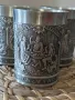 Старини чашки от релефен калай. Германия., снимка 3