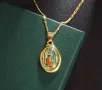 Златист Религиозен Амулет / Колие - Дължина 50см, снимка 3