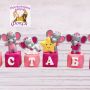Керамични кубчета с букви за изписване на детско име / Именки с фигурки на сладки слончета, снимка 2