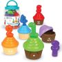 Комплект образователни играчки за малки деца 18+ месеца, 5 цветни кексчета, снимка 1